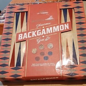 Classic Backgammon Game Set - Orange and Blue